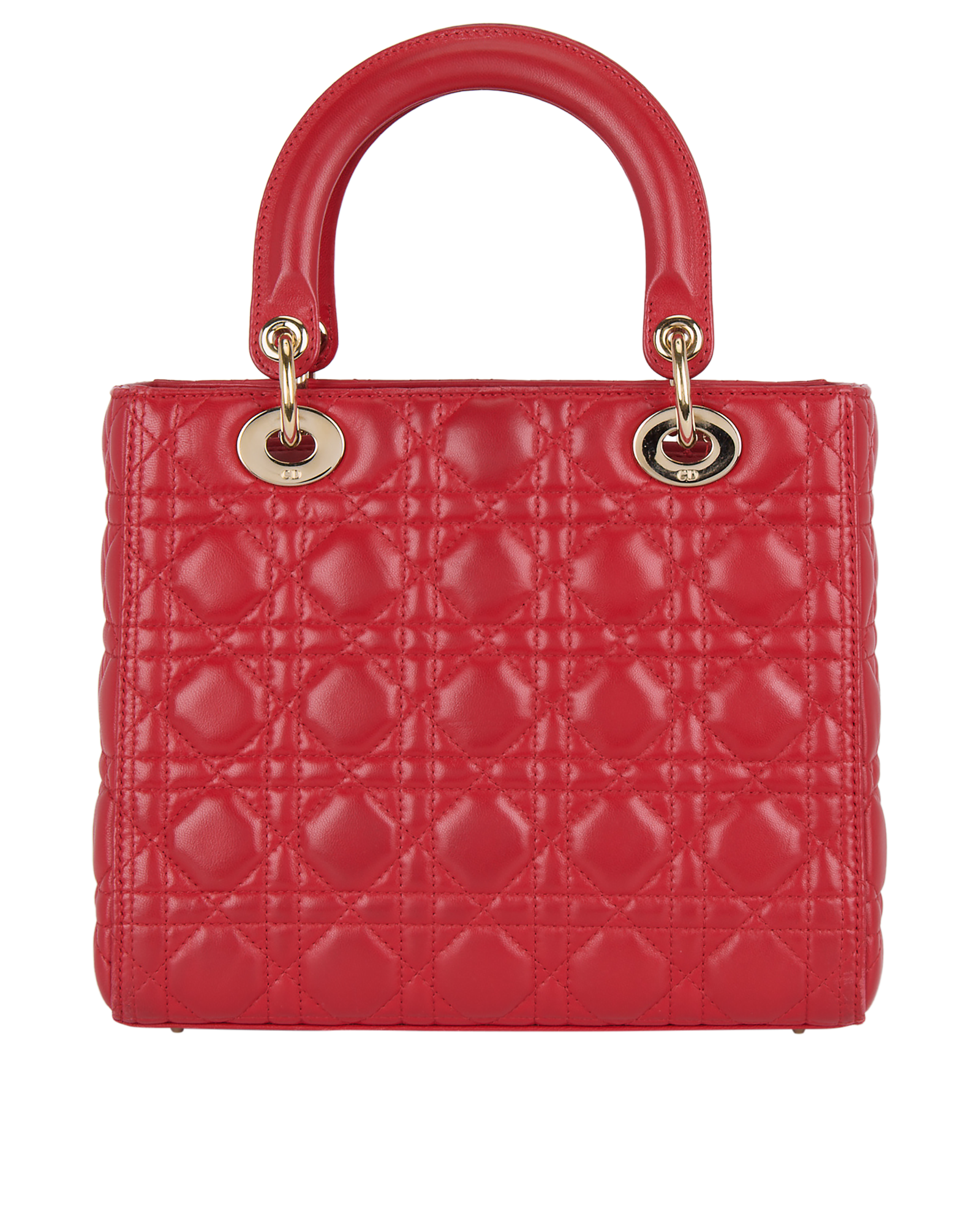 Medium Lady Dior, &pound;2,700, Handbags, Red, Leather, Back view